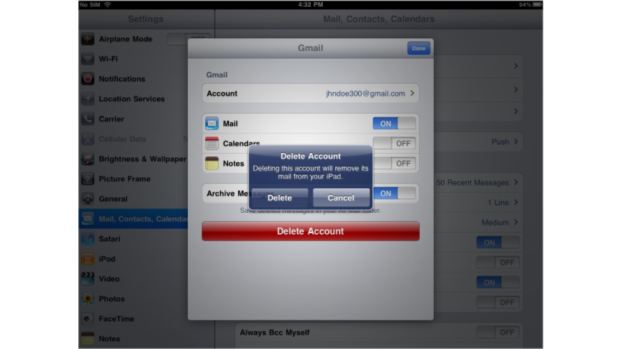 How to delete an email account on your iPad - Kualo Limited