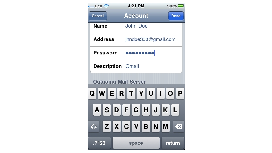 godaddy email settings iphone 6 cpanel