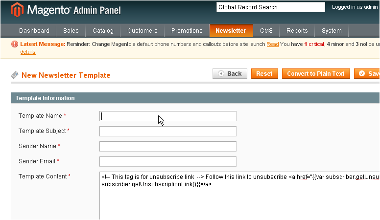 how to send and manage newsletters in magento commerce kualo limited sales catalog template