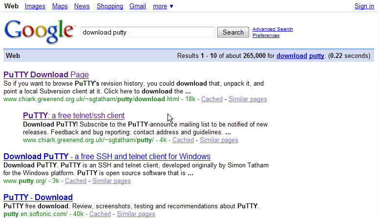putty ssh client download