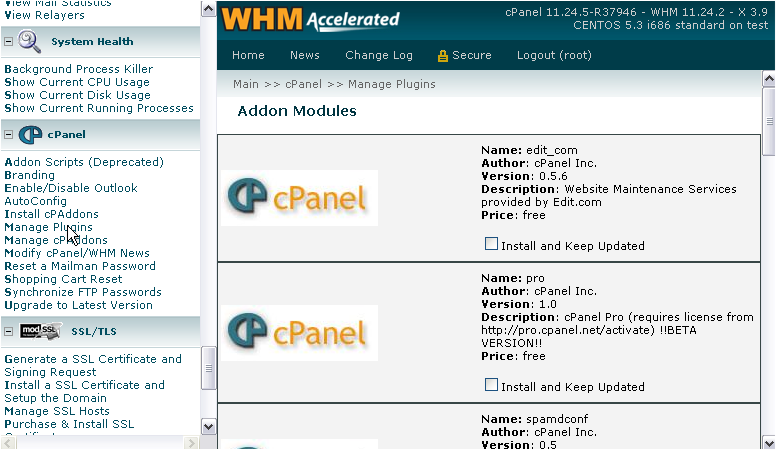 plugins cpanel whm